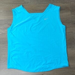 Nike Dri Fit Women’s Teal V Neck Sleeveless Blouse with Keyhole Back, sz Large